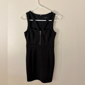 vintage black guess dress with zipper detail size 2